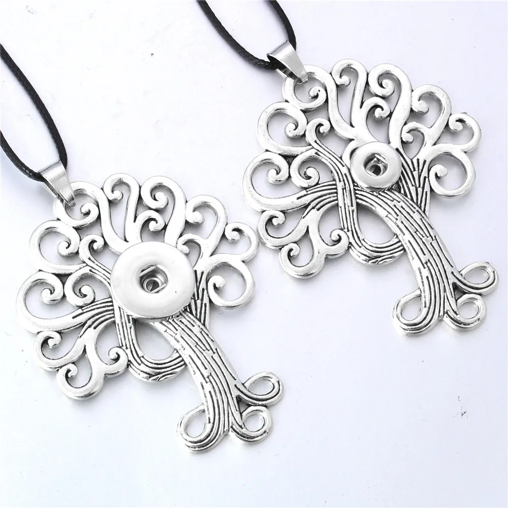 

New Snap Jewelry Necklaces Metal Tree of life Snap Button Necklace for Women Fit 12mm 18mm Snap Necklaces Christmas Gift