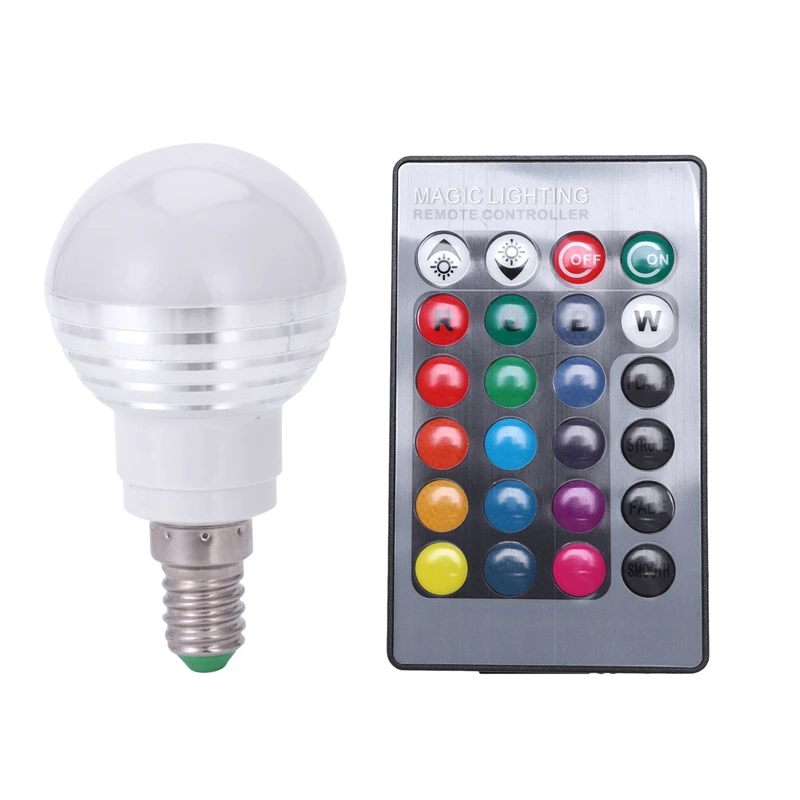 

1X E14 3W RGB LED 16 Color Changing Lamp Light Bulb + IR Remote Control