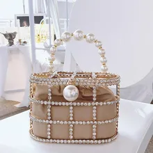 Знаменитая дизайнерская сумочка роскошные бриллианты банкетные вечерние сумки бусины из перламутра с верхней ручкой сумка-тоут открытая корзина клатч сумка на плечо