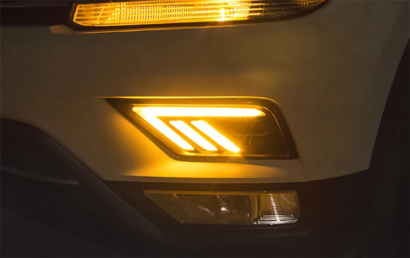 Светодиодный дневной ходовой светильник 1 пара для Volkswagen Tiguan лампа для поворотного сигнала DRL Дневной светильник передний бампер противотуманный светильник