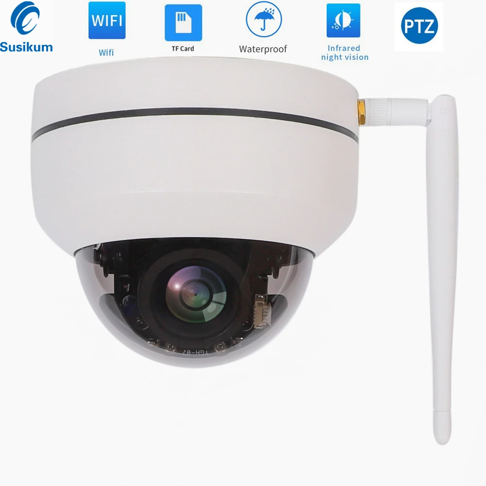

2MP Mini Wireless PTZ IP Camera 3.6mm Lens Waterproof Outdoor Two Ways Audio 1080P Security CCTV Wifi Camera Camhi APP