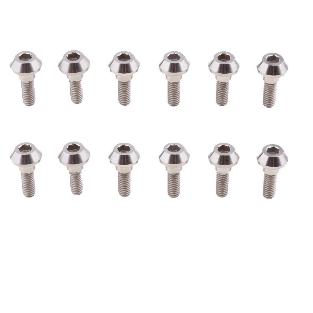 12 Pcs M6 X 20mm Titanium Ti Disc Brake Rotor Bolts for Yamaha R1 12 Pcs M6 X 20mm Titanium Ti Disc Brake Rotor Bolts for Yamaha R1