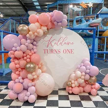 

147pcs Macaron Purple 4D Gold Balloon Garland Kit Gender Reveal Birthday Party Favors Doubled Nude Ballon Baby Shower Decoration