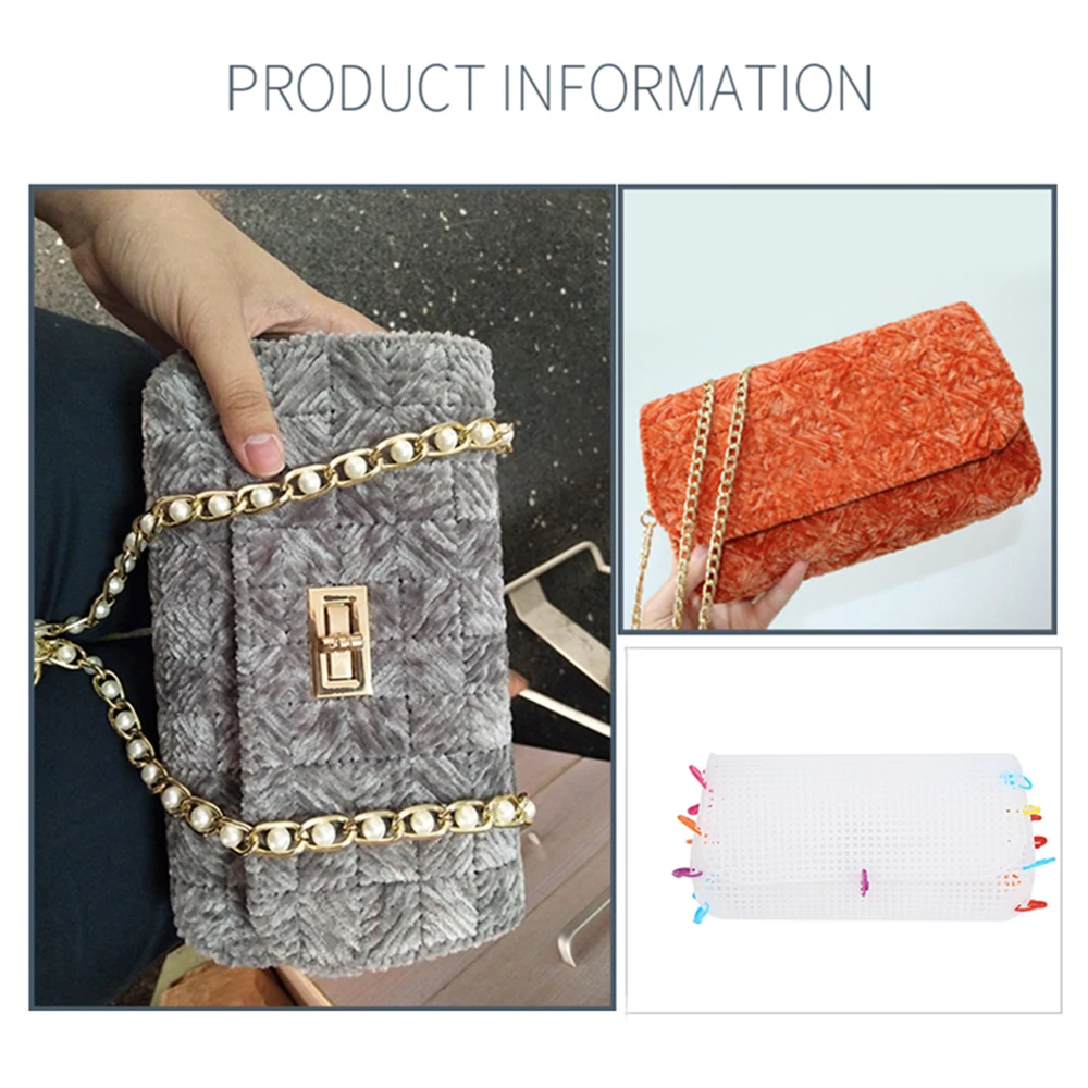 3 Size Auxiliary Knitting & Weaving Plastic Mesh Sheet Chenille Gold Velvet DIY Bag Accessories Easy Knit Helper