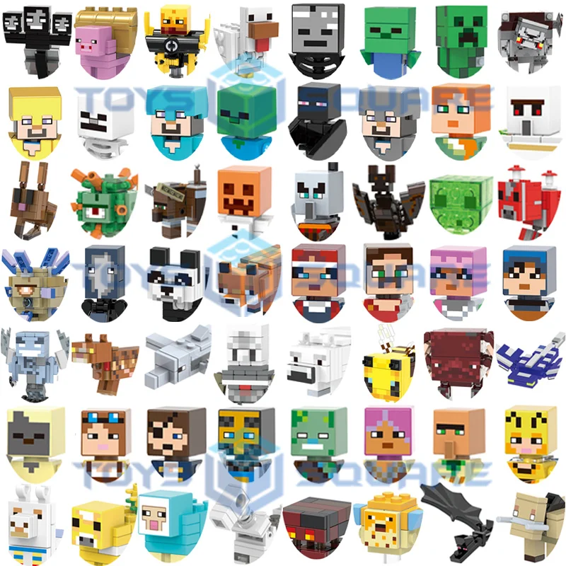 Конструктор Алекс Стив панда ворожер шелушка Wither железный гольем Эндерман лама