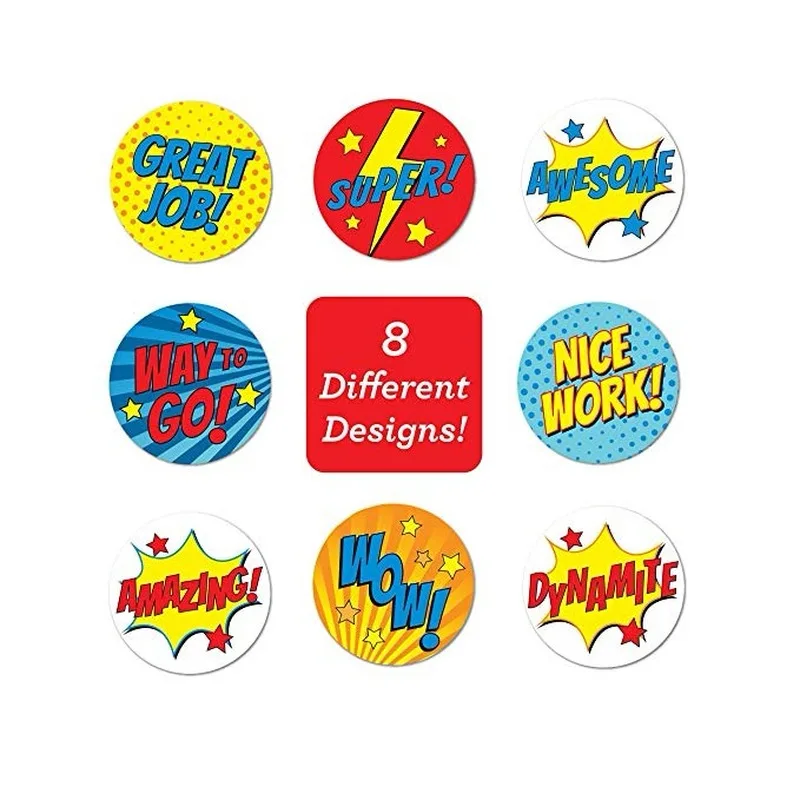 

500 Stickers Per Roll Nice Work&Great Job Stickers Designs Cute Students Kids and Teachers Stationery Sticker