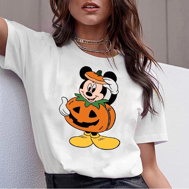 TJCJFO новая футболка на Хэллоуин с Микки и тыквой женская модная Harajuku коротким