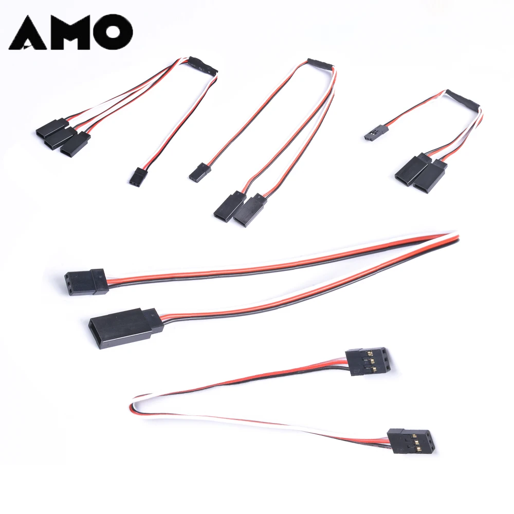 1PCS 15cm/20cm/30cm 1to1 1to 2 1 to 3 RC Servo Extension Wire Cable for Futaba JR Male to Female RC Model