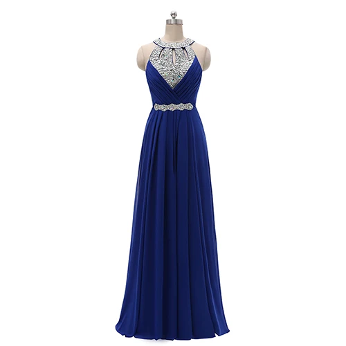 royal blue Женские свадебные вечерние шифоновые длинные свадебные платья на бретельках - Цвет: royal blue