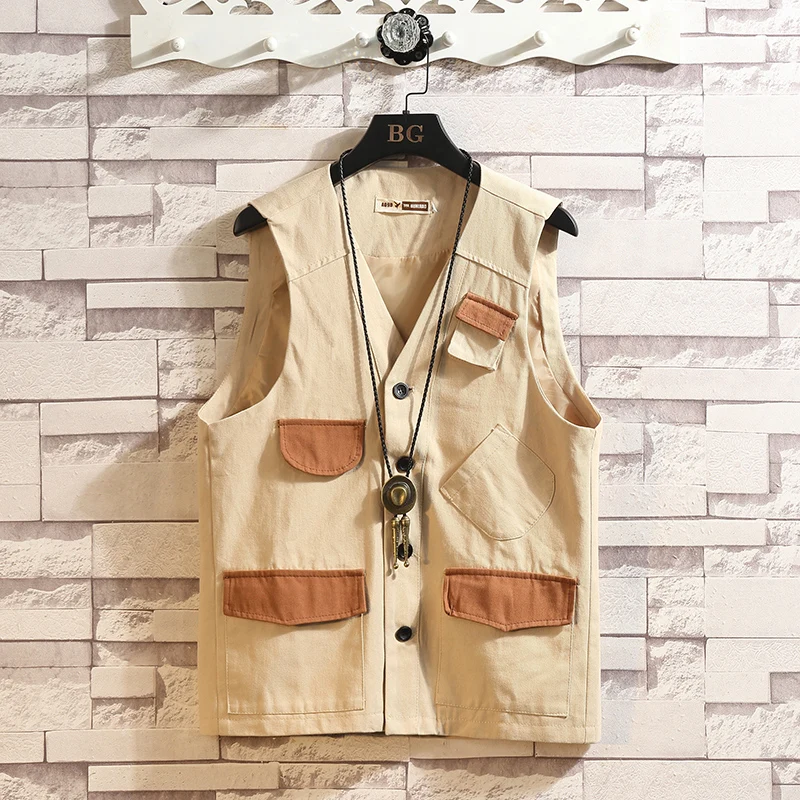 

2019 AUTUMN Spring Clothes Sleeveless Jacket Vest Men's Warm Thin Waistcoat Plus Size XL-5XL