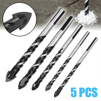 

5Pcs 6/6/8/10/12mm Electric Tools Tungsten Carbide Tip Tile Drill Bits Triangle Shank Drill For Porcelain Brick Glass Drill Bit