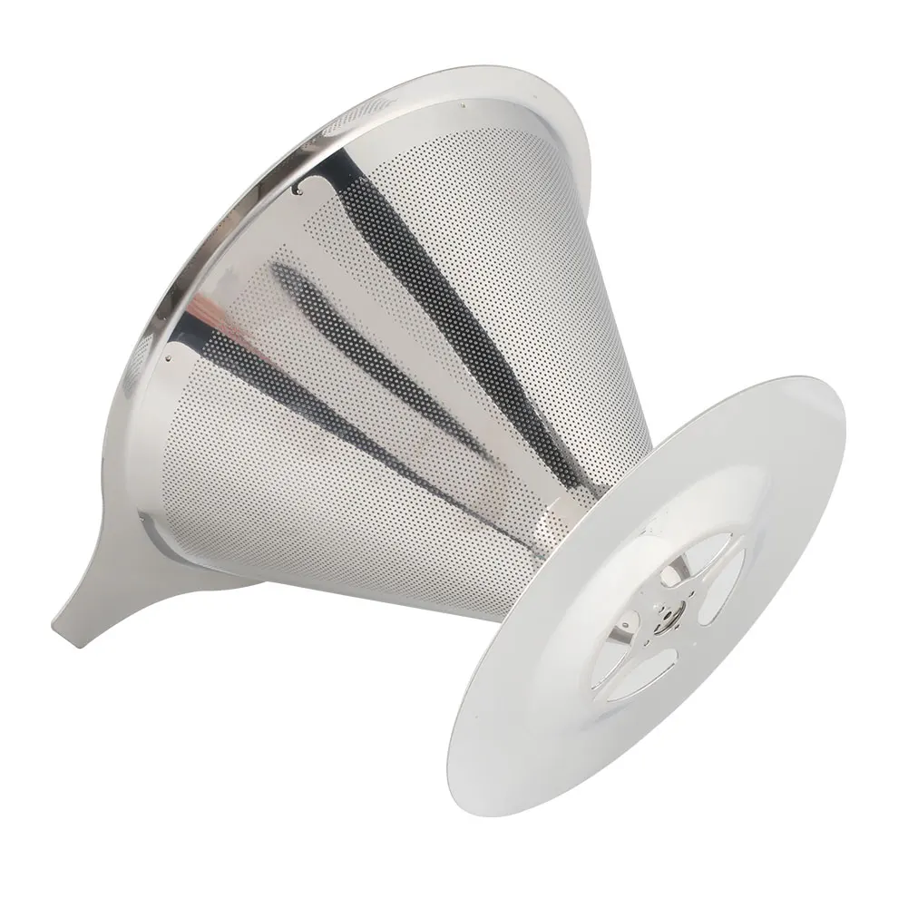 Coffee Filters 4 Coffee Filter Stand Funnel Funnel Double Layer Coffee Filter Holder Practical Stainless Steel Reusable