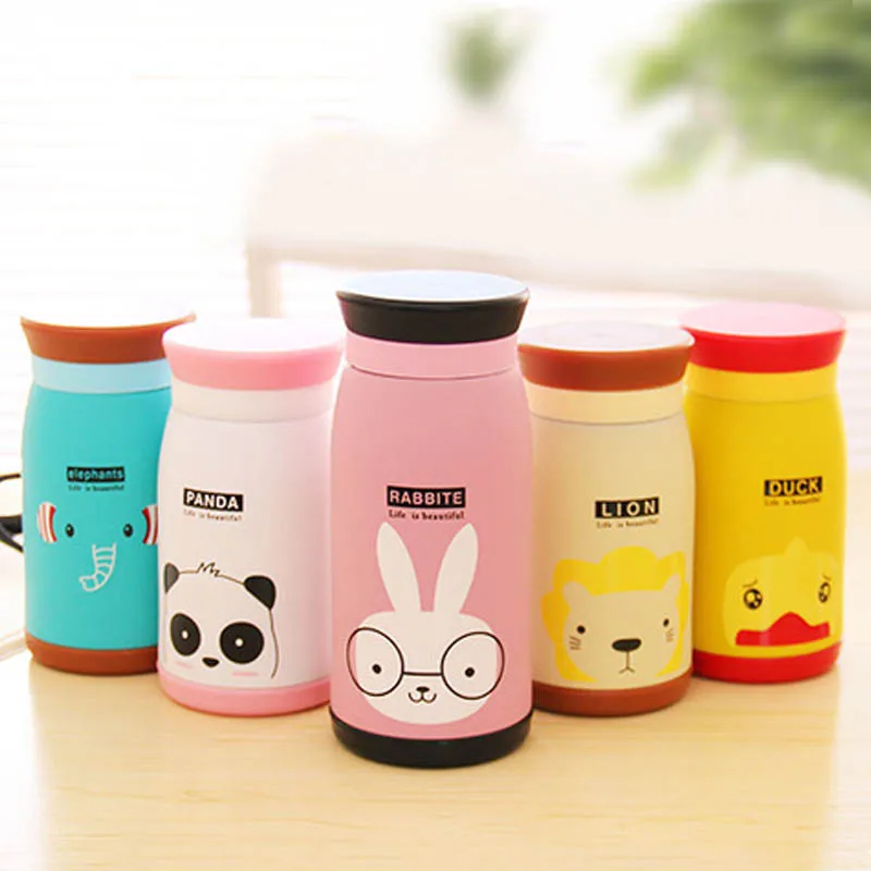 cheap Stainless Steel Cartoon 260ml 350ml Thermos Cup Water Bottle Vacuum Flask Vacuum Thermal Mug 1Pcs Nice Gift