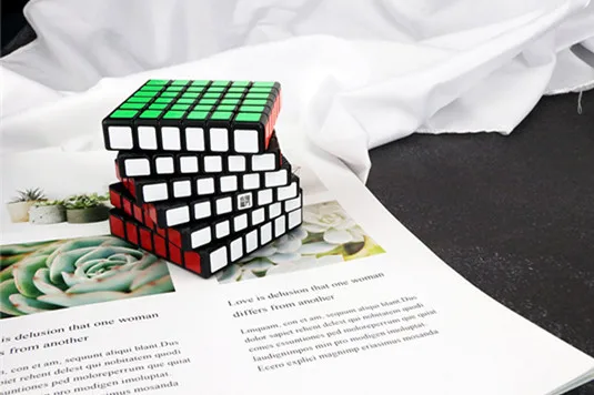 Yongjun Yushi 6x6x6 магический Магнитный куб профессиональный без наклеек YJ магниты скоростной куб головоломка 6х6 Cubo Magico обучающая игрушка для детей - Цвет: Черный