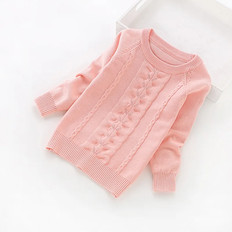 pink Модное хлопковое платье для маленьких девочек; сезон осень-зима; свитер для влюбленных; Зимний вязаный свитер для больших детей; детская одежда; От 4 до 14 лет - Цвет: pink