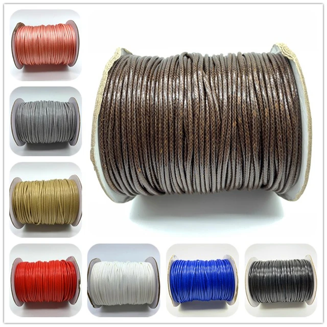NEW 10 Meters 1mm 1.5mm Waxed Cotton Cord Waxed Thread Cord String Strap  Necklace Rope Bead DIY Jewelry Making for Bracelet - AliExpress