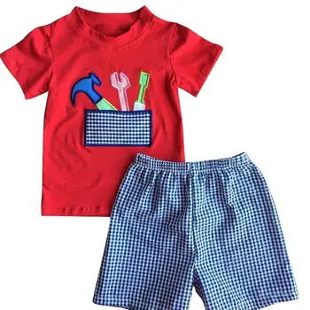 

Summer Children Toddler Kids Clothes Set Little boys summer embroidery shorts