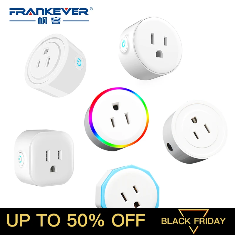 FrankEver US Smart Plug 10A домашней автоматизации Wi Fi розетка таймер на