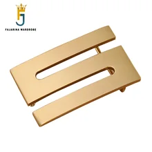 

FAJARINA Unique Design S Letter Belt Buckles Men 100% Pure Solid Gold Brass Buckle Only for Smooth Or Slide Belts BCK069