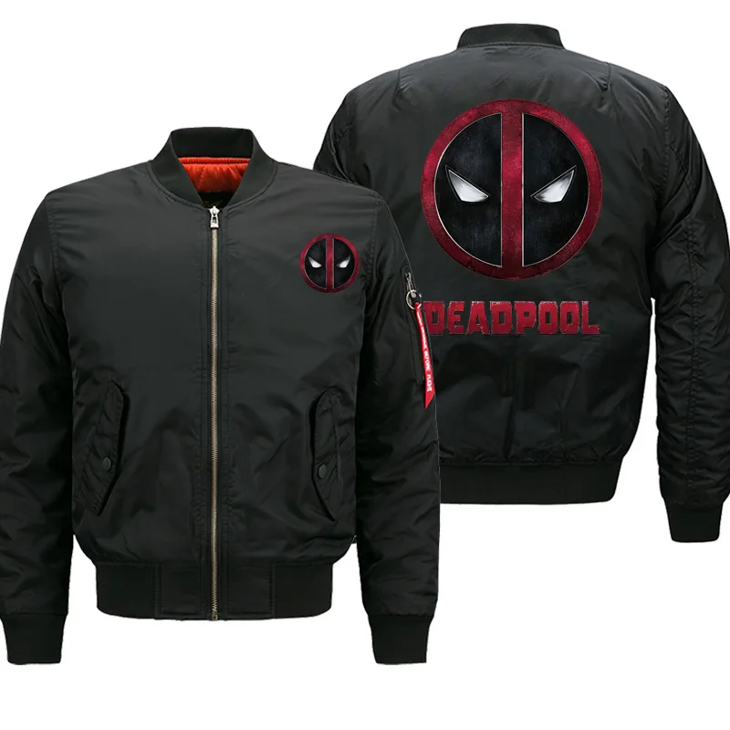 Крутой Дедпул от Marvel Hero Print новая Толстая куртка-бомбер мотоциклетная военная куртка Мужская модная теплая одежда в стиле хип-хоп