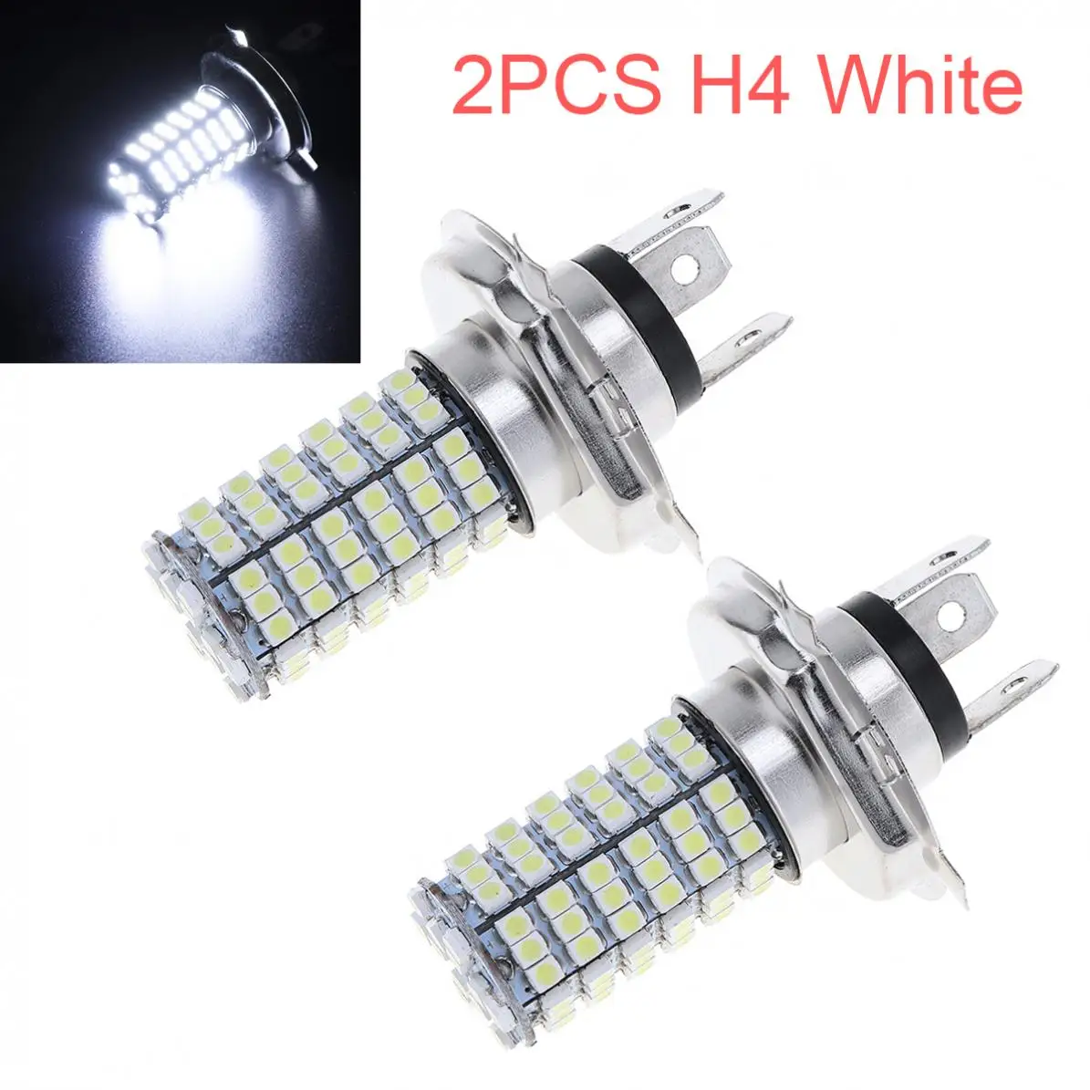2x белый 12V HB2 3528 H4 9003 120-SMD высокий низкий пучок светодиодный туман светильник головной светильник