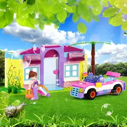 BanBao-Девичий сборный боец, вставленный пластиковый праздничный дом, строительные блоки, игрушка 20123