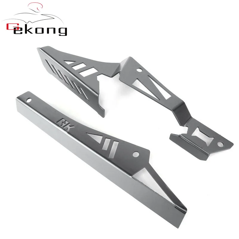 For KYMCO AK550 AK 550- Motorcycle CNC Aluminum Refit upper and lower chain cover Belt cover Shield accessories - Цвет: Titanium