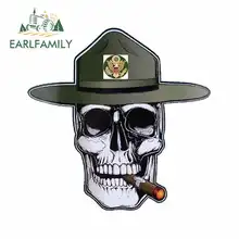 EARLFAMILY 13cm x 13cm Skull Skeleton Anime Funny Car Stickers Waterproof Vinyl JDM Bumper Trunk Truck Graphics DIY Fine Decal