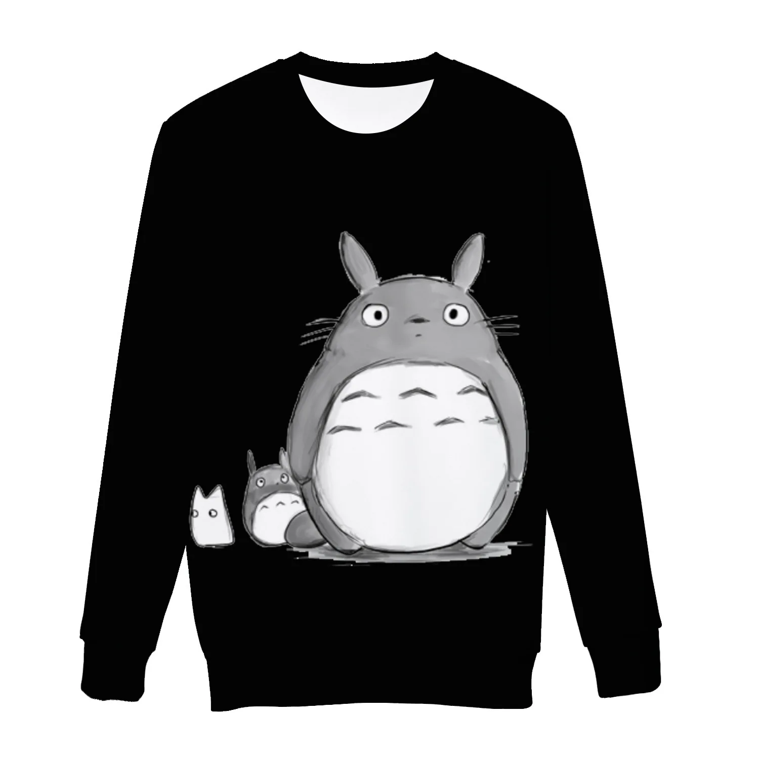 Totoro 3D толстовки анимация Kawaii женские толстовки с капюшоном; сезон осень спортивный костюм с длинными рукавами негабаритная толстовка модная одежда