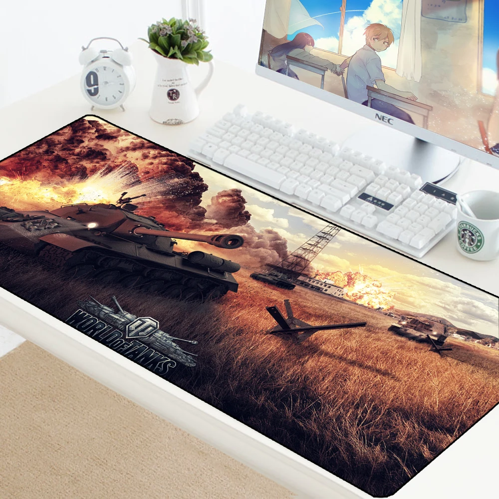 World of Tanks компьютерный ПК коврик для мыши Прочный клавиатура Игровой Коврик для мыши XL большой офисный стол коврики фиксирующий край коврик мышь для CS GO