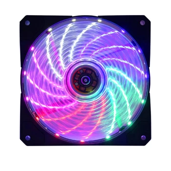 

RGB Color-Changing Symphony LED Light Desktop Computer DIY Light-Emitting Cooling Fan LED Case Fans Computer Cooling Fan (2Pcs 1