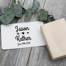 Пользовательский деревянный штамп с стрелой любви, деревянная резиновая печать