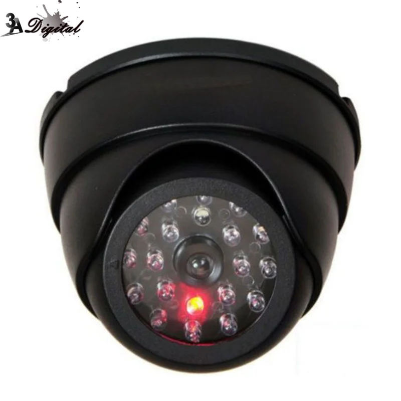 Cámara de vigilancia falsa inteligente para interiores y exteriores, cámara de seguridad CCTV con luces LED rojas parpadeantes