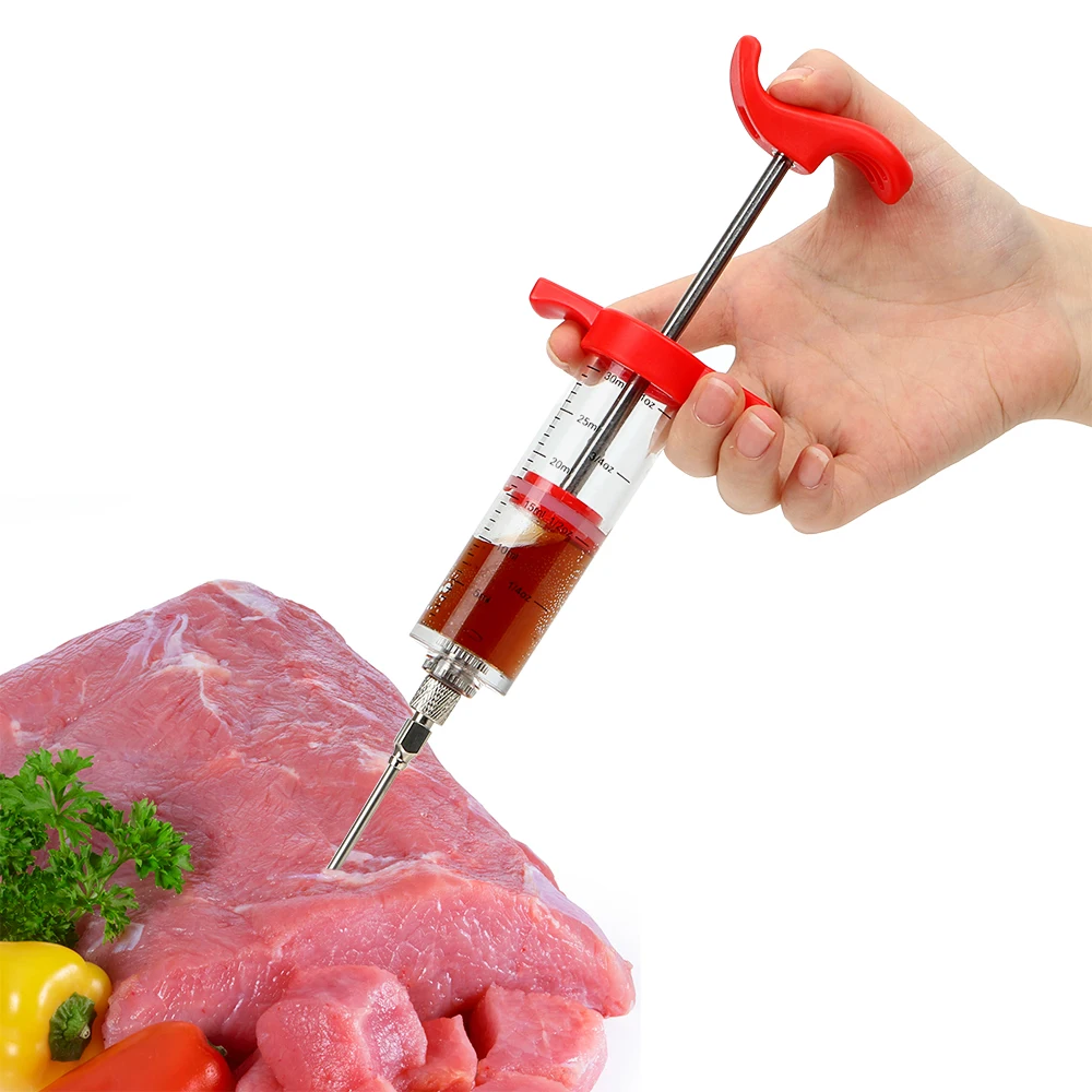 Poultry Turkey Chicken Flavor Syringe BBQ Meat Marinade Injector Cooking Sauce Injection Tool |