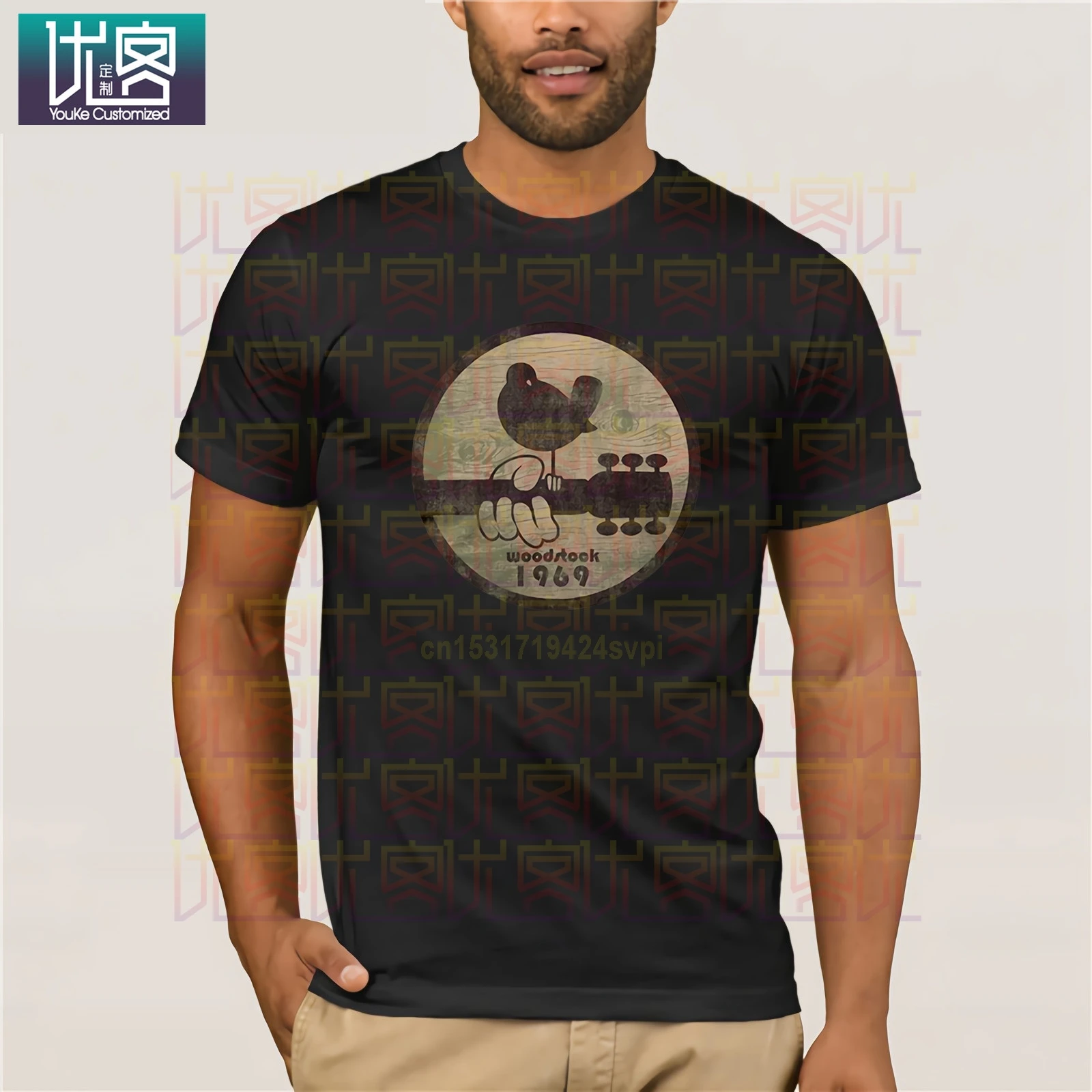 Hot Sale Fashion WOODSTOCK Festival Logo 1969 GREEN T-Shirt Brand New Authentic S M L XL 2XL O-Neck Streetwear Tees | Мужская одежда