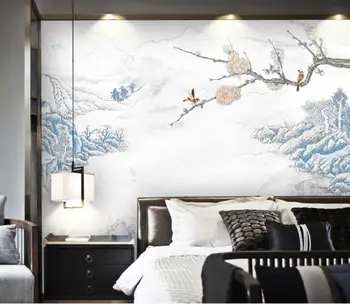 

CJSIR Custom Chinese Marbled Landscape European Stone Flower Wallpaper for Living Room Background 3D Wall Papers Home Decor