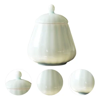 

1 pc Ceramic Jar Tea Herbal Glaze Coating Container for Sealing Storage