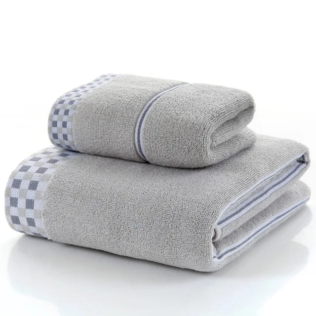 2pcs-Ligth Grey Большое хлопковое банное полотенце для душа, набор толстых полотенец для душа для дома, ванной комнаты, отеля для взрослых и детей, полотенце для рук - Цвет: 2pcs-Ligth Grey