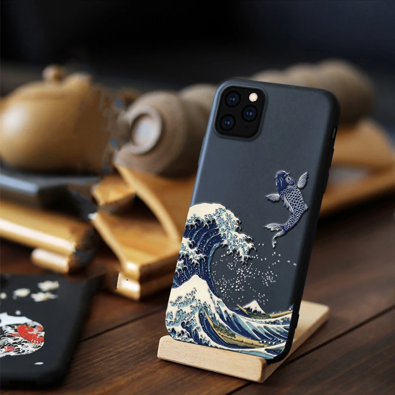 

for iPhone 11 Pro Max 11 Pro Case 3D Relief Embossed Matte Soft Back Cover LICOERS Official Case for iPhone 11 2019 Funda Casing