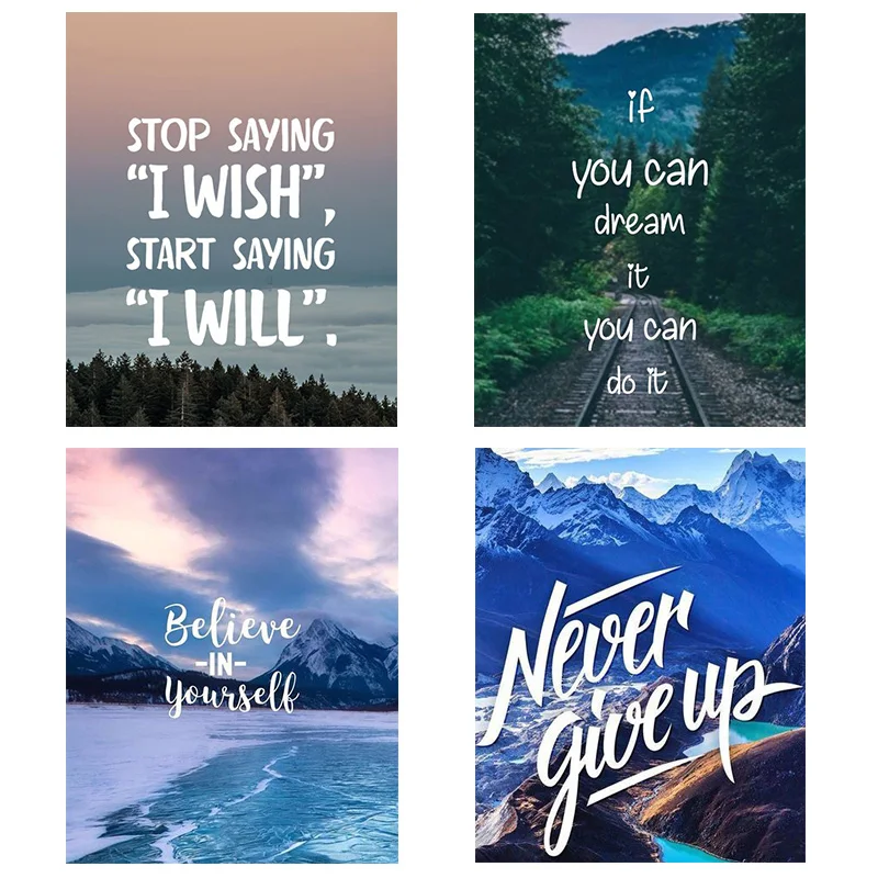 Diamond Painting Embroidery Inspirational words Forest sea landscape Full Square Cross Stitch Mosaic Round 5D | Дом и сад