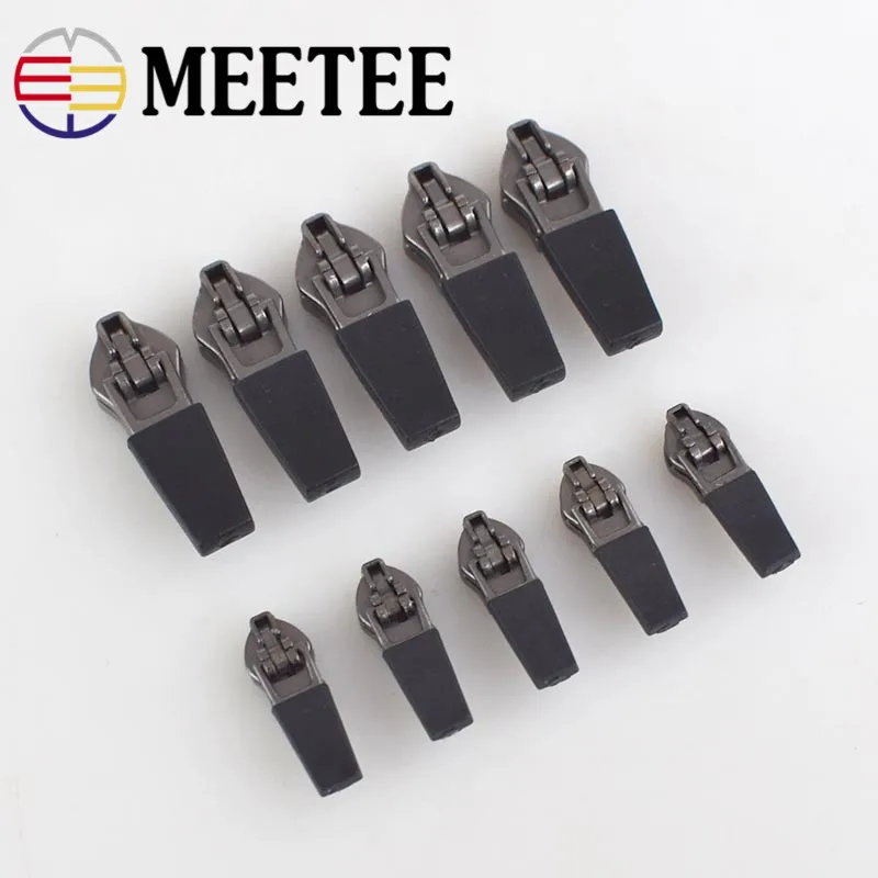 

Meetee 10/20pcs 3# 5# Anti-loading Waterproof Zipper Sliders Reverse Installation for Invisible Nylon Zip Bag Jacket Zip Head