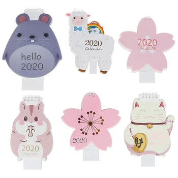 

2020 Cartoon Table Desktop Calendar Cute Sheep Shape Memo Planner Daily Schedule
