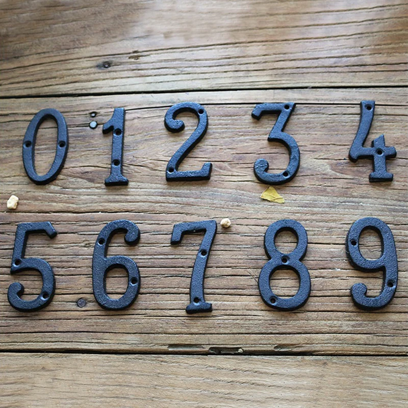 Европейский Винтаж ручной работы домашний сад настенный Декор чугунные арабские цифры знаки