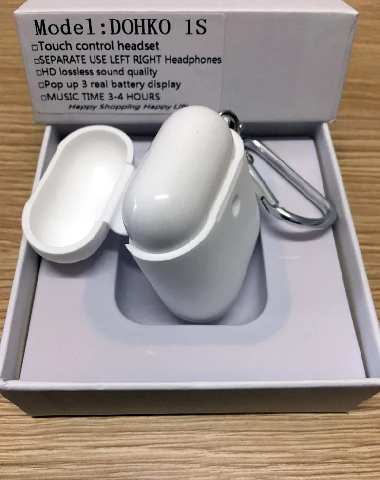 Белый DOHKO 1S Bluetooth наушники Беспроводной наушники Pk i12 i60 i200 i500 i1000 i9000 i80 i40 LK TE9 i13 i14 i15 i16 наушники-вкладыши tws - Цвет: Белый