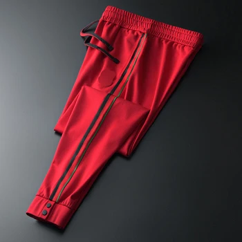 

2020 new style European and American luxury trousers border design fashion embroidery casual foot pants men's sports pants men