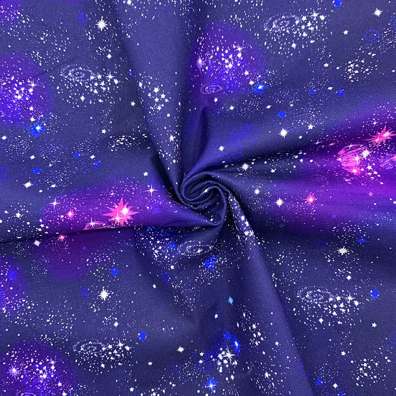 Beautiful,Dark Blue the Galaxy Pattern Digital Printing,Sewing