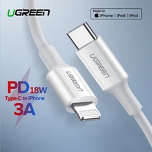 Ugreen – Câble USB Type-C vers Lightning, PD 18 W, pour recharge rapide, pour iPhone 12 Mini/Pro/Max/11/8, Macbook Pro et iPad,