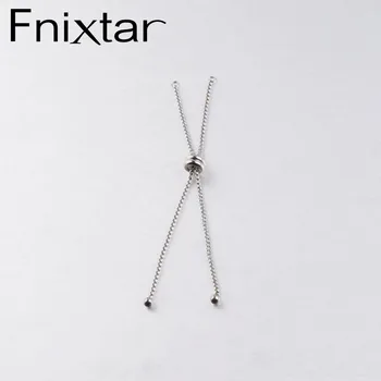 

Fnixtar Stainless Steel Adjustable Slider Chain With Stopper For DIY Charm Bracelet Making Extender Chain 11.5cm 12pcs/lot