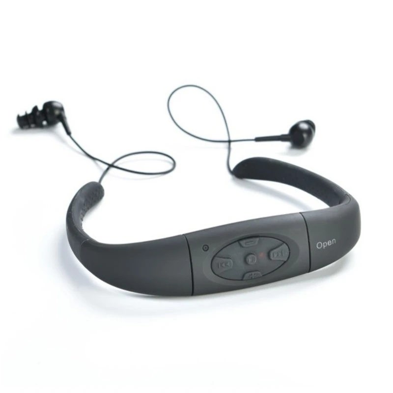  IPX8 Waterproof 8GB Underwater Sport MP3 Music Player Neckband Stereo Earphone Audio Headset with F