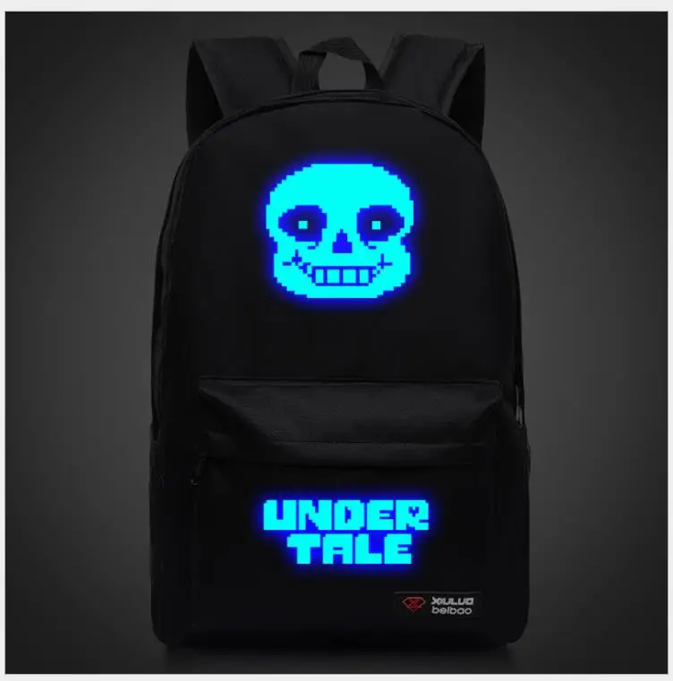 Новый Светящийся рюкзак Undertale Sans со скелетом школьный ранец для игр дорожная
